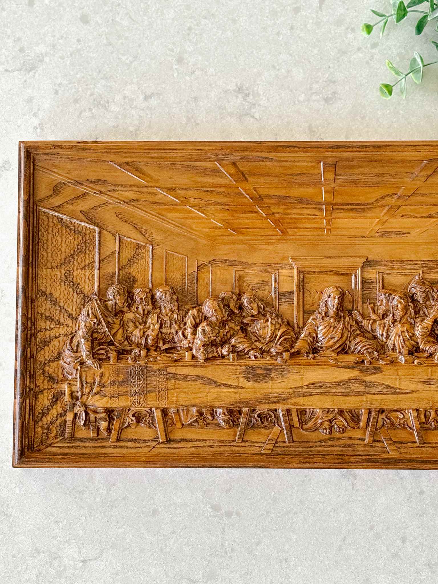 The Last Supper Wooden Plaque - Religious Home Decor Wall Art for Christian Gifts & Church Interiors - Perfect for Living Room, Bedroom & Prayer Spaces