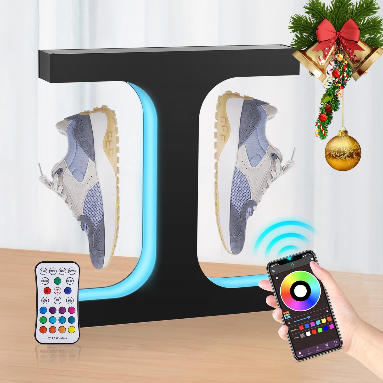 Premium Magnetic Levitating Shoe Display Stand - LED Floating Sneaker Rack for Shoe Collectors (Supports Up to 550g) - Perfect for Home Decor, Retail Displays & Sneaker Exhibitions