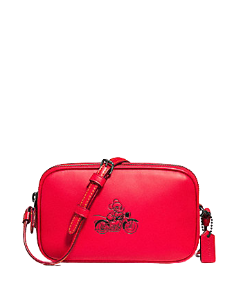 Coach Mickey Mouse Glove Calf Leather Crossbody Pouch - Stylish Mini Bag for Women, Perfect for Everyday Use, Travel & Disney Theme Outfits
