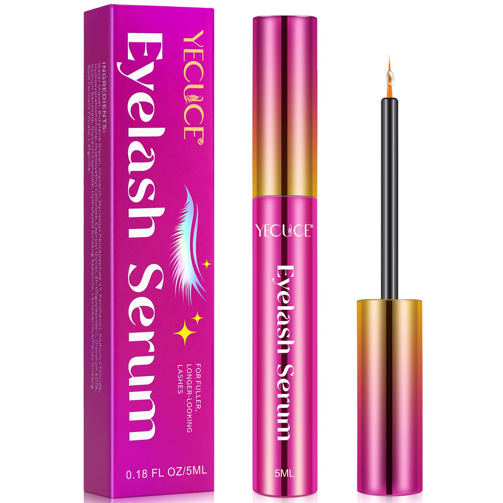 Eyelash Growth Serum for Longer, Fuller Lashes - Natural Lash Enhancer for Women | Daily Use for Thicker Eyelashes & Healthy Growth | Perfect for Nighttime Routine & Special Occasions