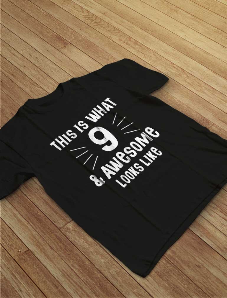 Awesome 9 Year Old Birthday Gift - Fun Youth Kids T-Shirt for Boys & Girls | Perfect for Birthday Parties, School Events & Casual Wear