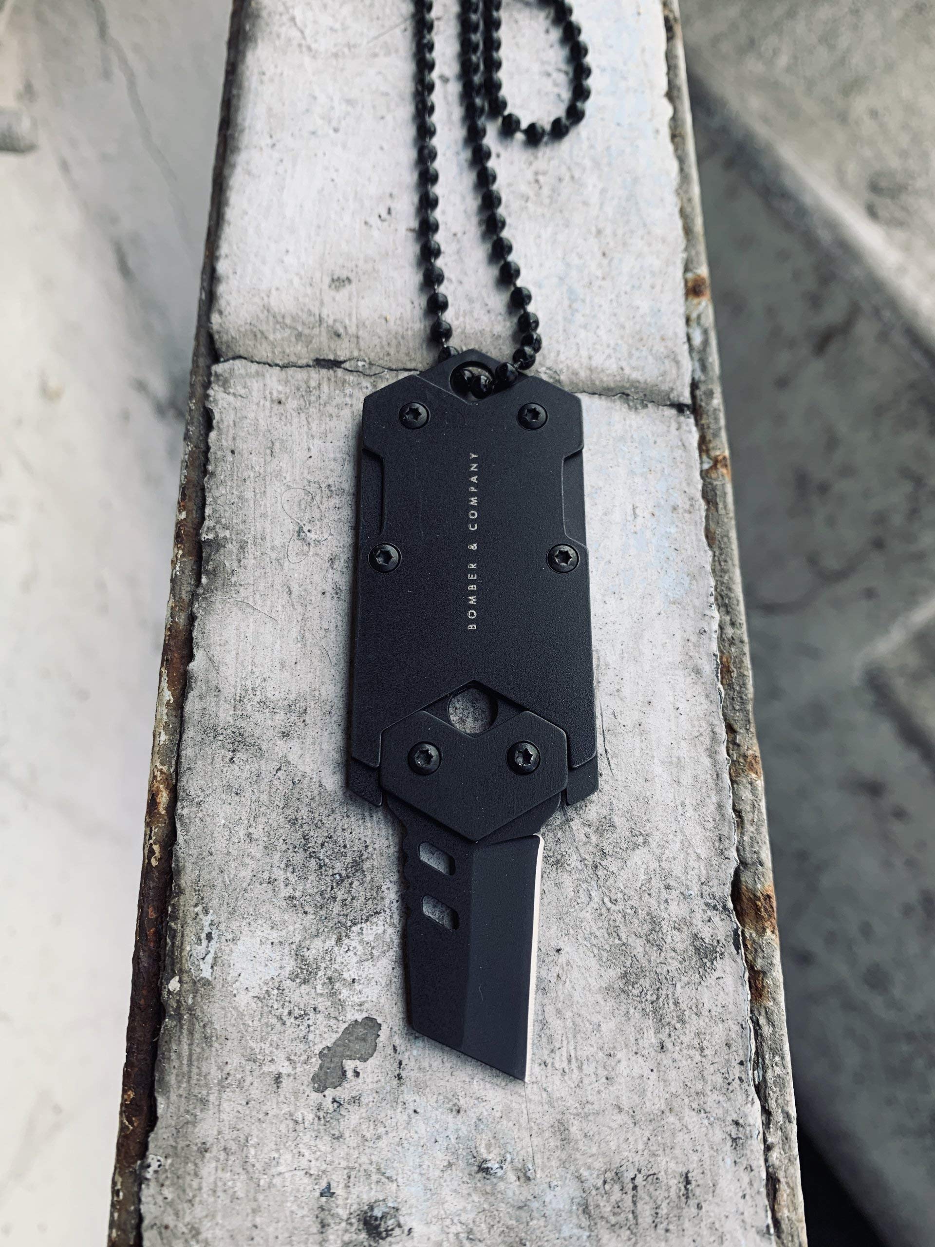 ZCYINGQ B-2 Military Dog Tag Knife - Stainless Steel Survival Knife with Neck Chain - Perfect for Outdoor Camping, Hiking, and Emergency Preparedness