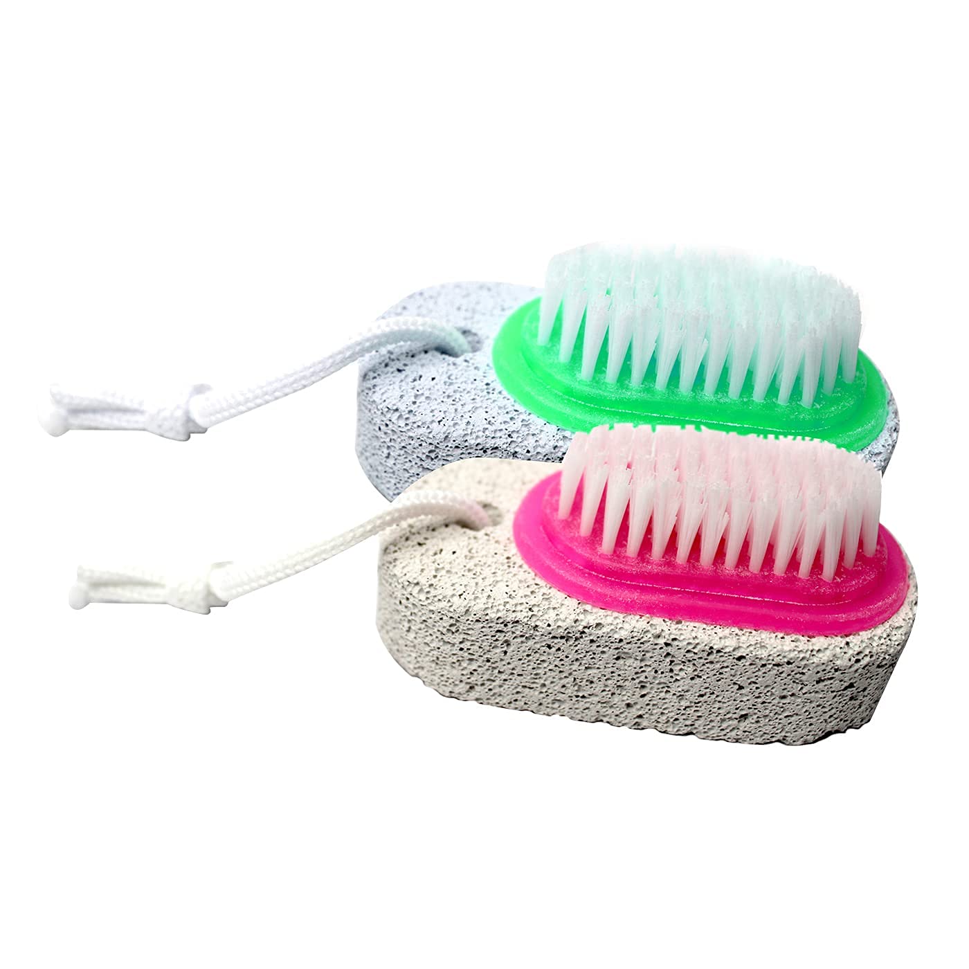 Boxo 2-in-1 Foot Brush with Pumice Stone - Exfoliating Dead Skin Remover for Soft Feet - Set of 2 - Perfect for Pedicure, Callus Removal & At-Home Foot Care