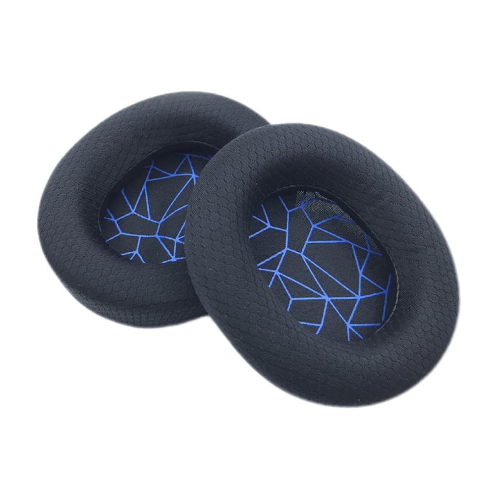 Replacement Earpads for SteelSeries Arctis 7/5/3/1/Pro Wireless Gaming Headset - Soft Memory Foam & Breathable Mesh Fabric Ear Cushions (Black with Blue Stitching) - Perfect for Long Gaming Sessions & Noise Isolation