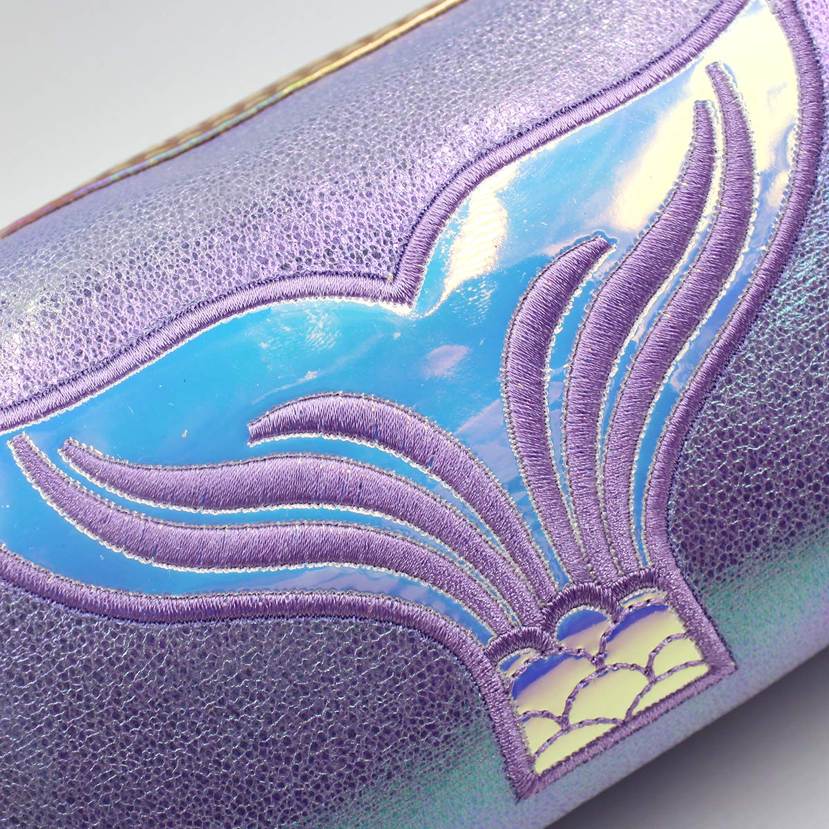 MOSSTYUS Holographic Makeup Bag - Waterproof Cosmetic Organizer for Travel, Mermaid Design Small Toiletry Pouch - Perfect for Girls' Makeup Storage, Gym Essentials & Vacation Accessories