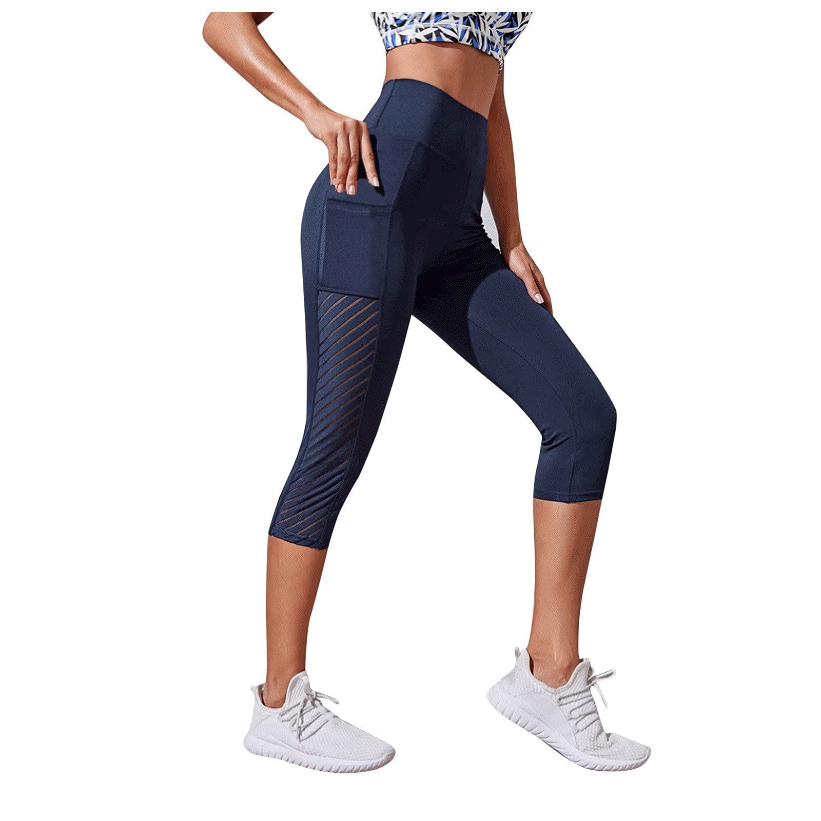 Niuwa Women's High Waisted Yoga Pants - Tummy Control Workout Leggings with Mesh Panels for Running, Fitness & Sports | Perfect for Gym, Yoga Class & Active Lifestyle