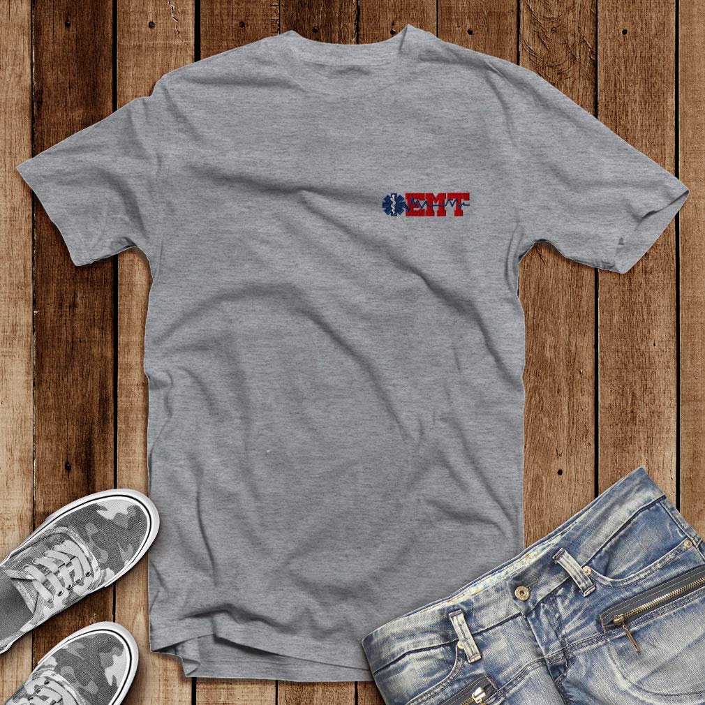 Funny EMT Paramedic Graphic T-Shirt for Men - 100% Cotton Comfort Fit Crew Neck Tee - Perfect for Casual Wear, Work & First Responder Appreciation Gifts
