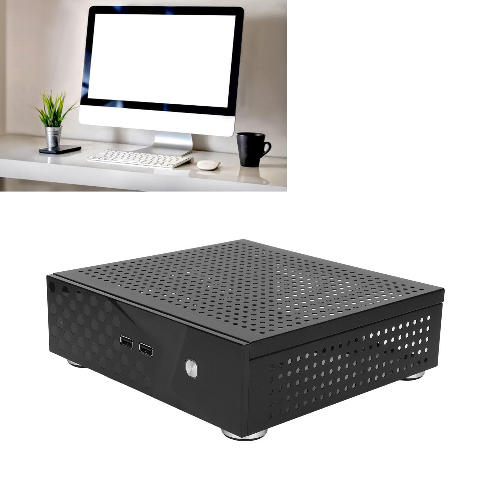Compact Mini HTPC Computer Case - High-Performance Desktop PC Chassis with Excellent Heat Dissipation for Home Theater, Video Editing & Self-Service Terminals - Perfect for Gaming, Office & Entertainment Setup