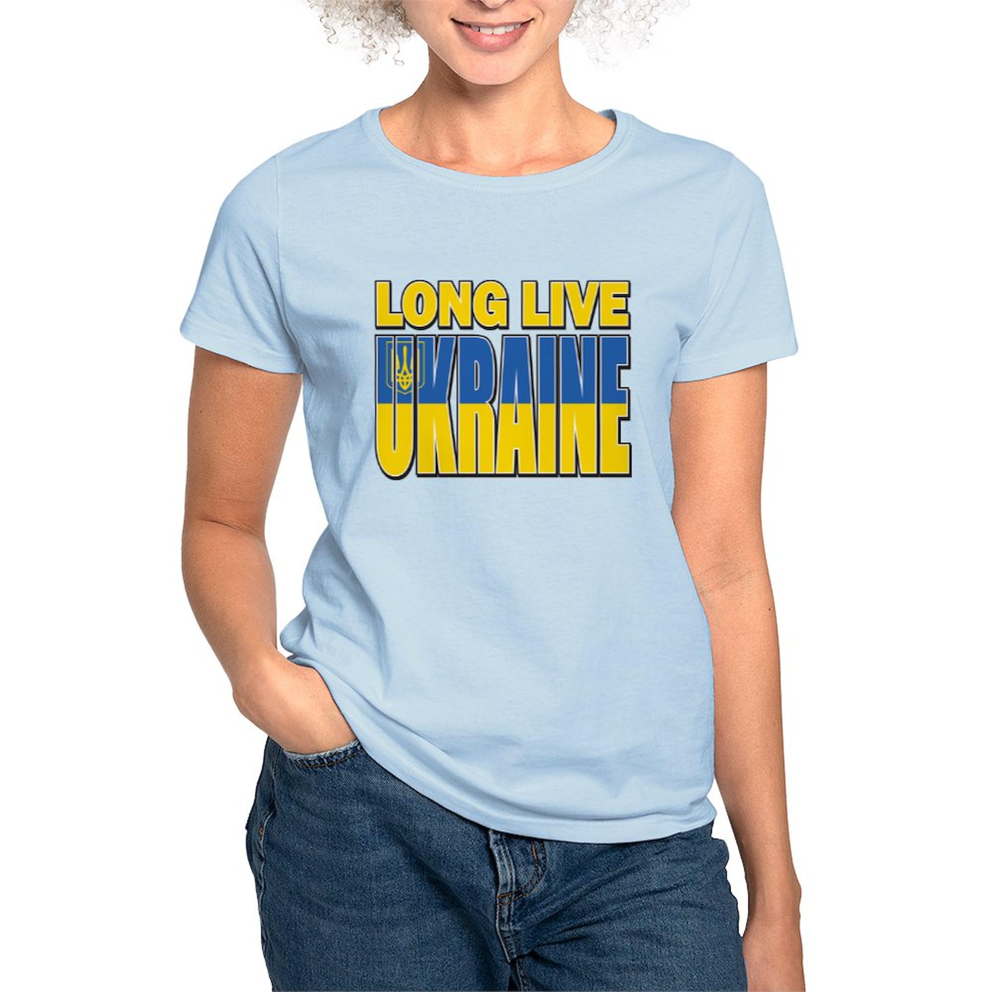 Long Live Ukraine Women's T-Shirt - Comfortable Cotton Crew Neck Tee for Everyday Wear | Casual Outfit, Patriotic Support, Gift Idea