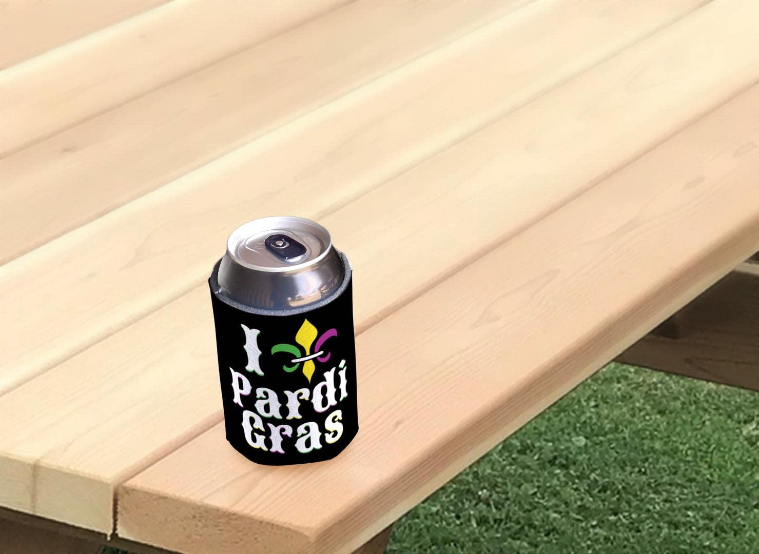 48-Pack Mardi Gras Drink Can Coolers with Fleur-de-Lis Design - Insulated Beer Koozies for Pardi Gras Parties, Festivals & Outdoor Events