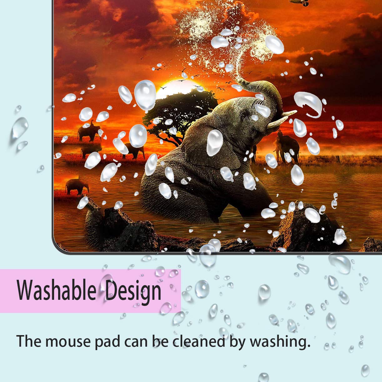 Gorzzt Gaming Mouse Pad with Elephant Design - Non-Slip Rubber Base, Large Extended Mouse Mat for PC, Laptop, Office & Gaming - Perfect for Esports, Work, and Home Computer Setup