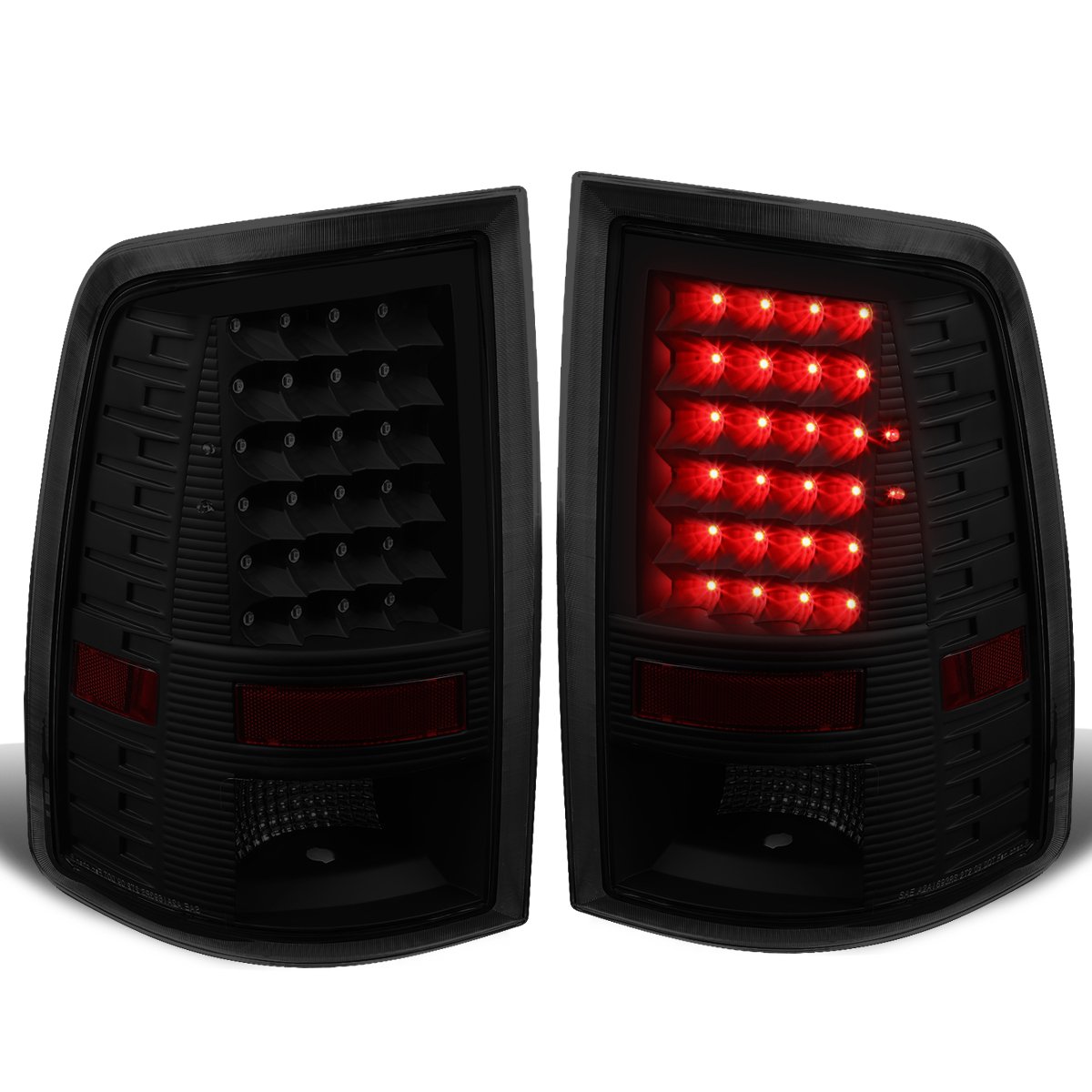 Auto Dynasty 2PCS Full LED Rear Tail Lights Brake Lamps for Dodge Ram 1500/2500/3500 (2009-2017) - Black Housing Smoked Lens - Driver & Passenger Side - Enhanced Visibility & Style for Night Driving & Off-Road Adventures