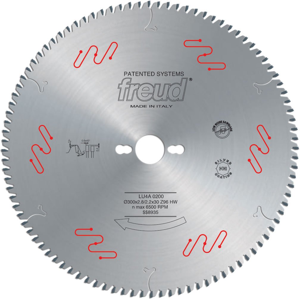 Freud LU4A01 250mm x 80T Carbide Tipped Circular Saw Blade for Cutting Plastic, Plexiglass & Acrylic Sheets - Perfect for DIY Projects, Sign Making & Plastic Fabrication