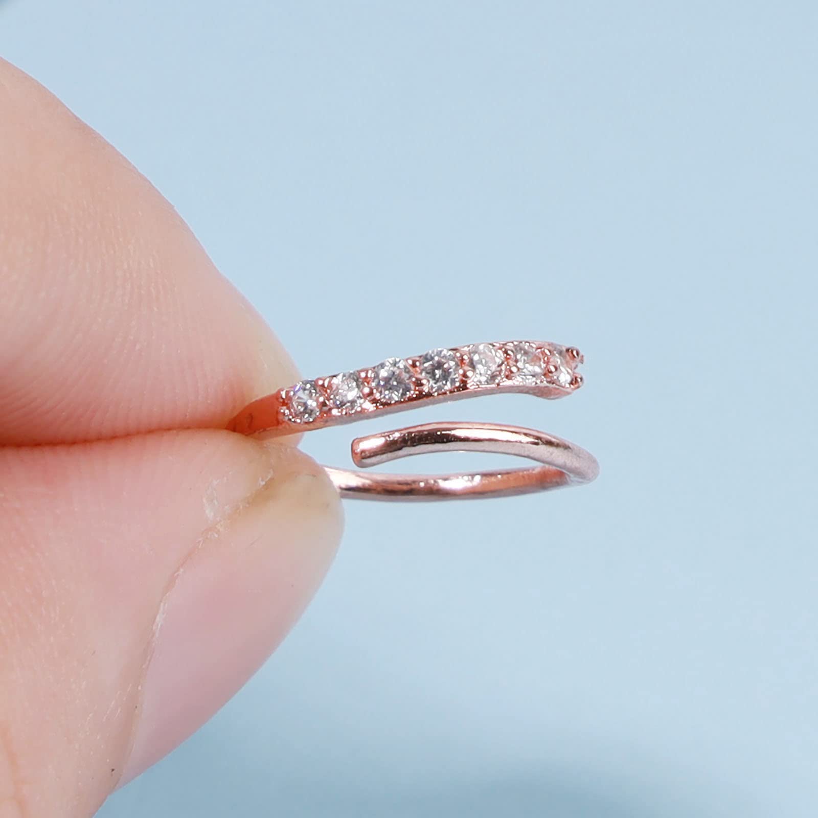Boho Rhinestone Twist Earrings | Rose Gold Spiral Double Hoop Earrings | CZ Swirl Wrap Hoop Jewelry for Women & Girls | Perfect for Parties, Weddings & Everyday Wear