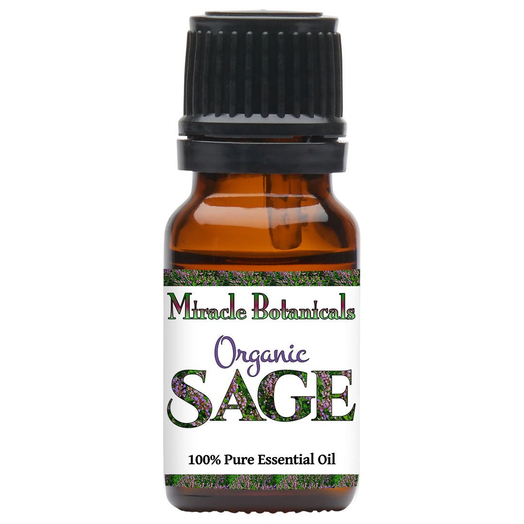 Organic Sage Essential Oil (Salvia Officinalis) - Pure Aromatherapy Oil for Relaxation, Stress Relief & Home Diffuser Use