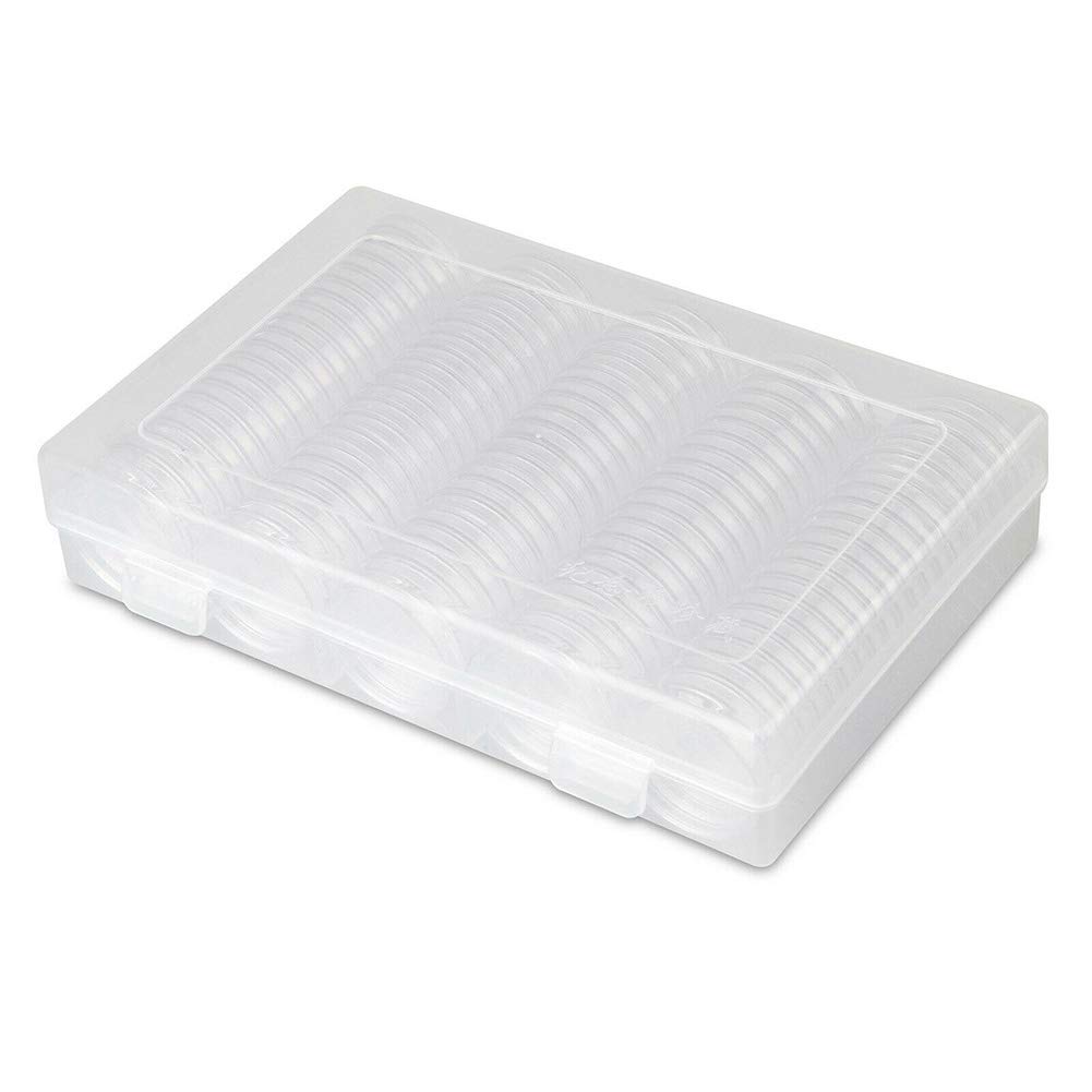 Valink 30mm Clear Round Plastic Coin Capsule Box - 100pcs Coin Collection Display Cases & Storage Holder for Collectible Coins, Tokens, Medals - Perfect for Coin Collectors, Numismatic Display & Safe Storage