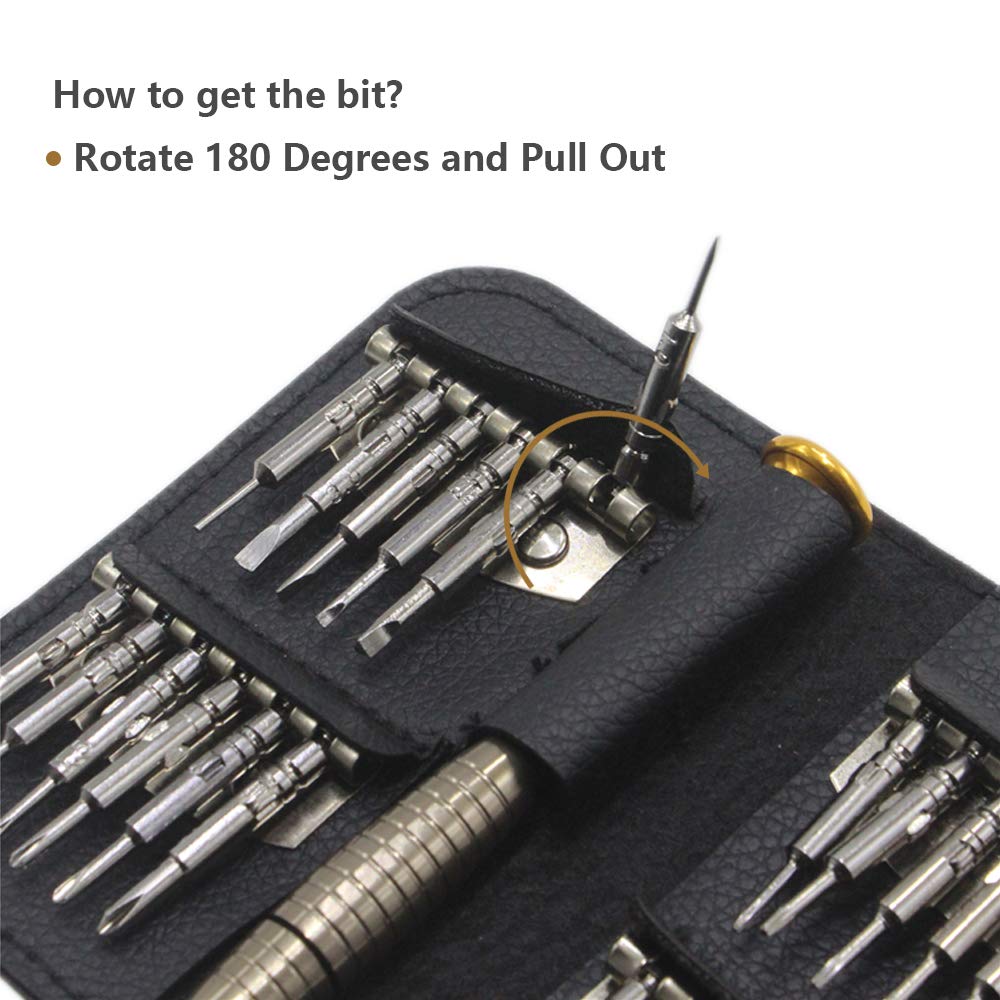 25 in 1 Mini Precision Screwdriver Set with Torx & Pentalobe Bits - AKTOO Portable Repair Tool Kit for Electronics, Computers, Phones, Watches, Cameras & Glasses - Ideal for DIY Repairs & Tech Maintenance