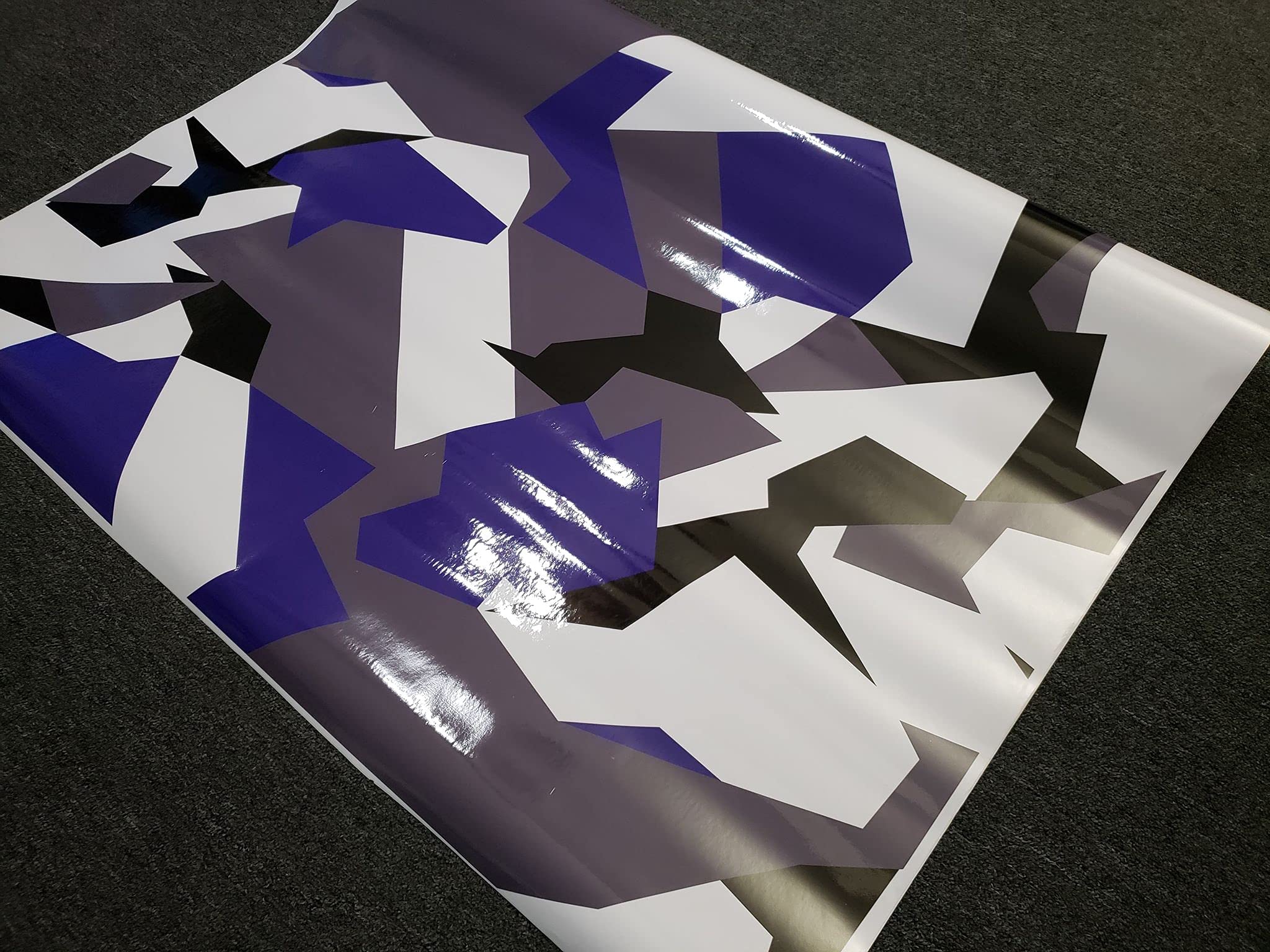Purple Geometric Camouflage Vinyl Wrap for Cars - Glossy Finish (5'x25') - Perfect for Vehicle Customization, DIY Car Wrapping & Unique Auto Decoration