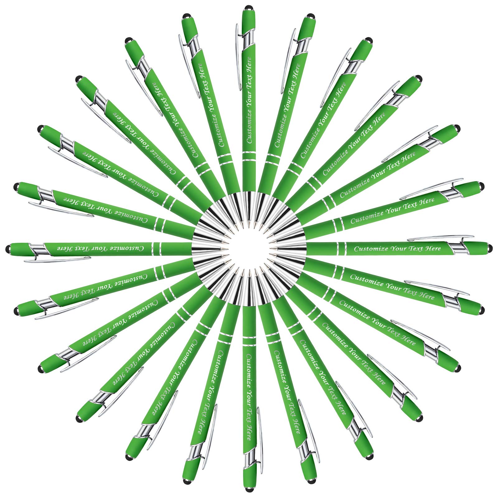 240PCS Personalized Pens Bulk with Stylus Tip - Custom Engraved Ballpoint Pens with Soft Touch & Black Ink - Free Name Printing - Perfect for Office, School, Graduation Gifts, Christmas Presents & Corporate Events