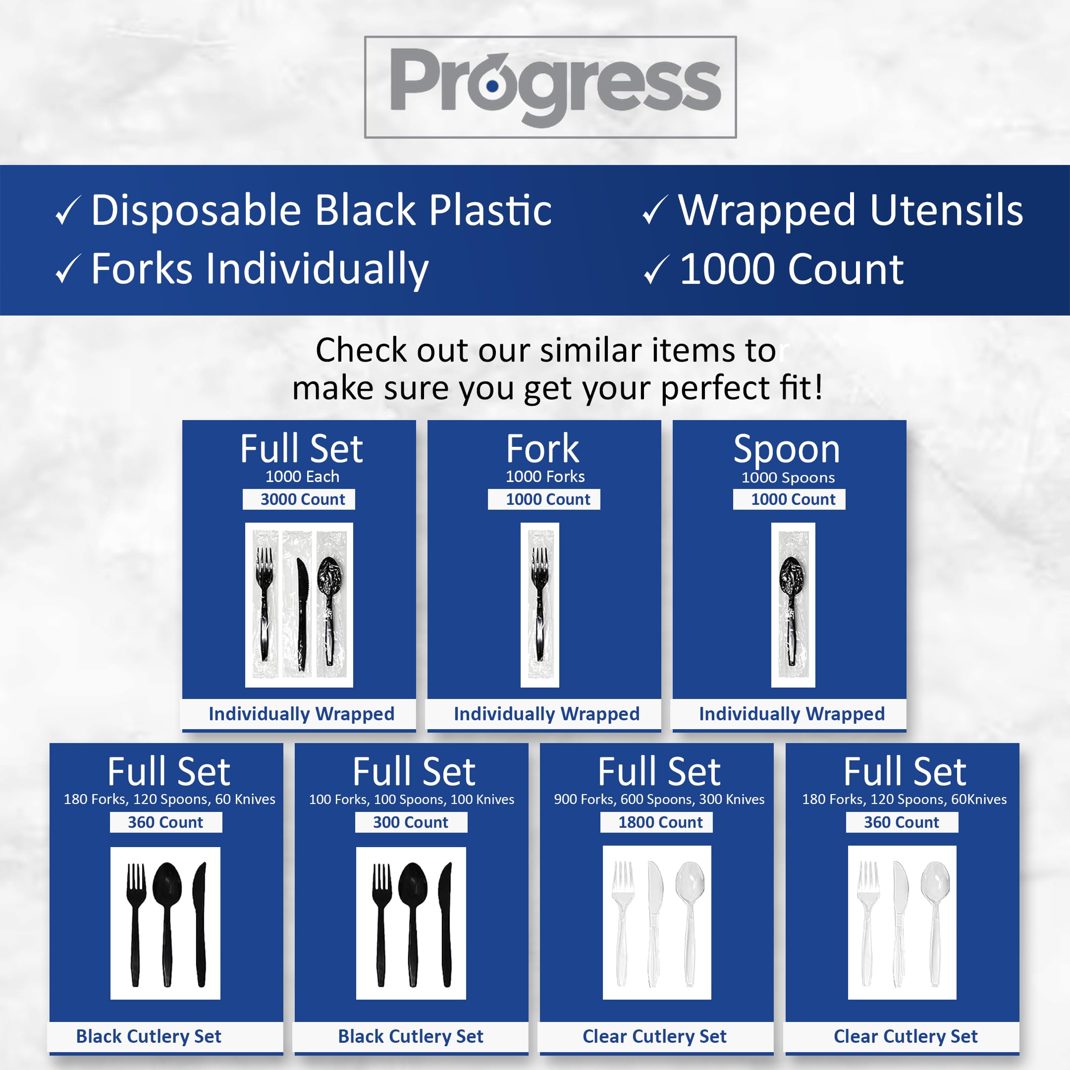 Heavy Duty Black Disposable Plastic Forks - 1000 Count Bulk Pack | Individually Wrapped Cutlery for BBQ, Parties, Catering, Office Events & Restaurants | Durable & Eco-Friendly Disposable Utensils for Outdoor Dining, Picnics & Large Gatherings