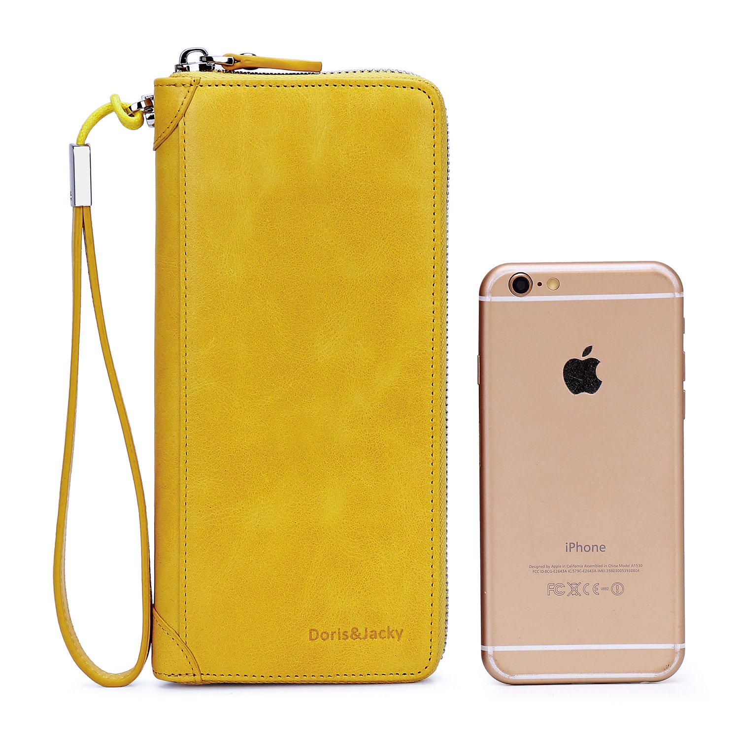 DORIS&JACKY RFID Leather Wallet for Women - Large Capacity Travel Wristlet Bag for Daily Use & Shopping