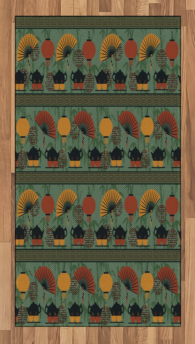 Ambesonne Traditional Chinese Teapot Print Area Rug - 2'6