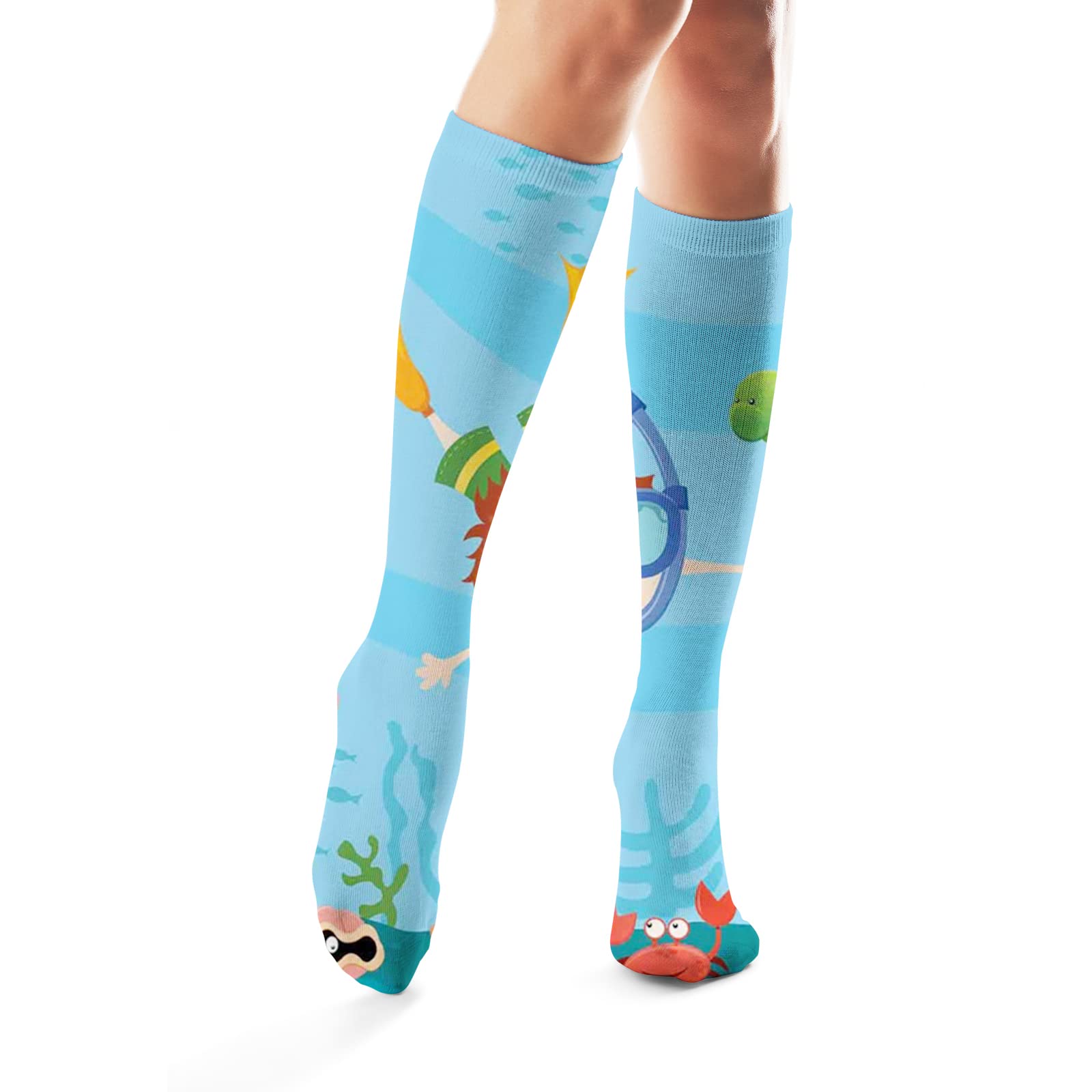 Women's & Men's Knee High Socks - Non-Slip, Stretchable, Adjustable Calf, Soft & Opaque for Work, Sports & Everyday Comfort