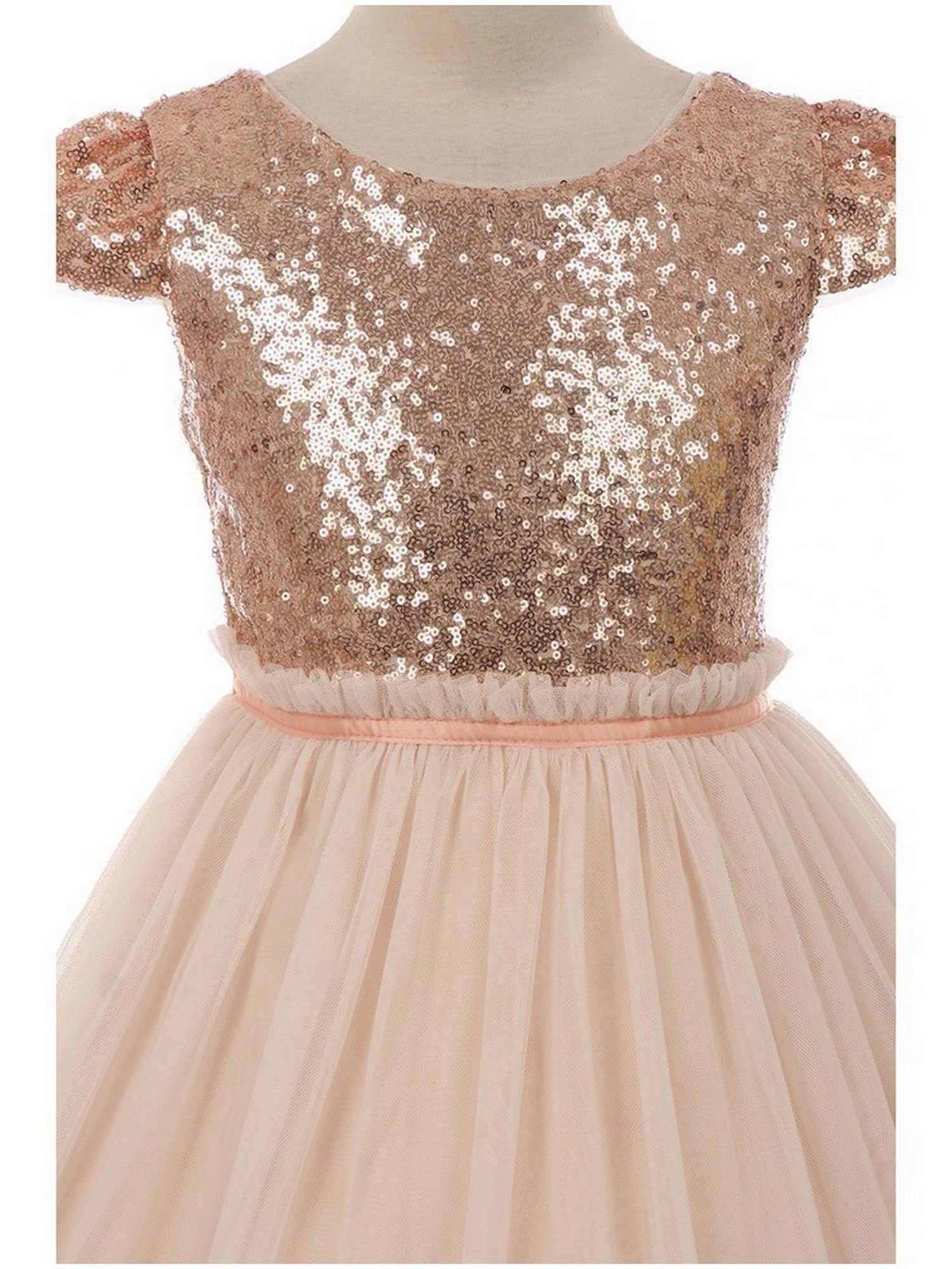 Plus Size Easter Dress for Big Girls - Sparkling Blush Sequins & Tulle Gown (Sizes 14.5-20.5) | Perfect for Spring Celebrations, Photoshoots & Special Occasions