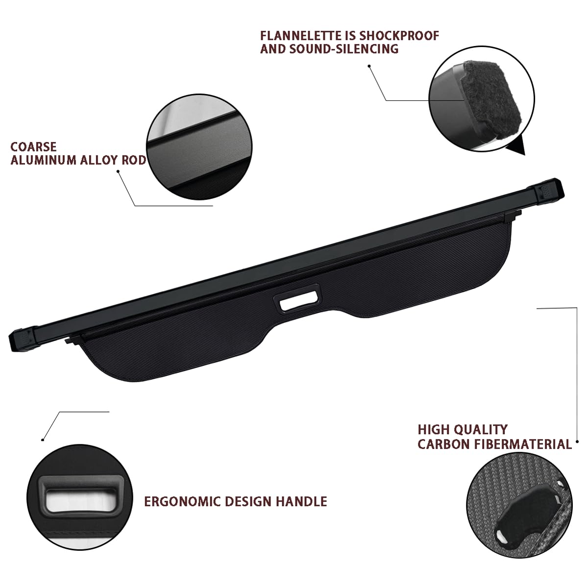 2024-2025 Toyota Land Cruiser & Lexus GX550 Retractable Cargo Cover - Premium Trunk Security Shade Privacy Screen for Rear Storage Protection | Perfect for Road Trips, Camping Gear Security & Everyday Privacy