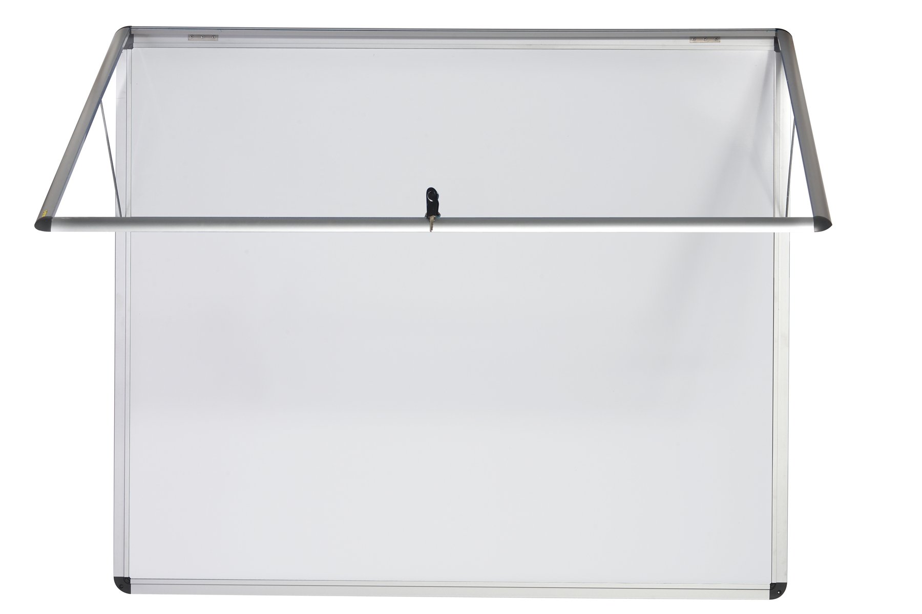 Premium Magnetic Display Case Enclosure - 65.6 x 60.3 cm (6X A4) - Lacquered Steel Surface with Aluminum Frame & Top-Hinged Acrylic Door - Perfect for Art Exhibitions, Retail Displays & Collectible Showcases