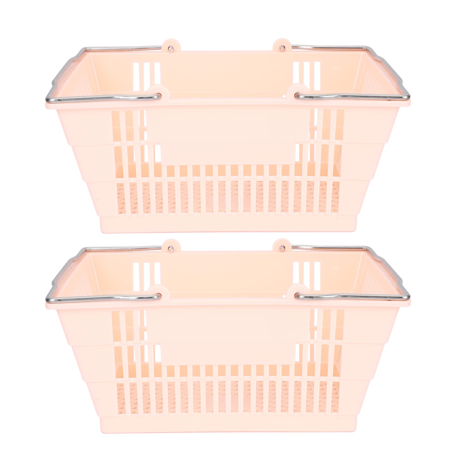 2-Pack Cabilock Plastic Jewelry Tray & Shower Basket - Mini Snack Organizer with Handles for Bathroom, Kitchen, Pantry & Desktop Storage - Perfect for Jewelry, Cosmetics, Office Supplies & Small Item Organization