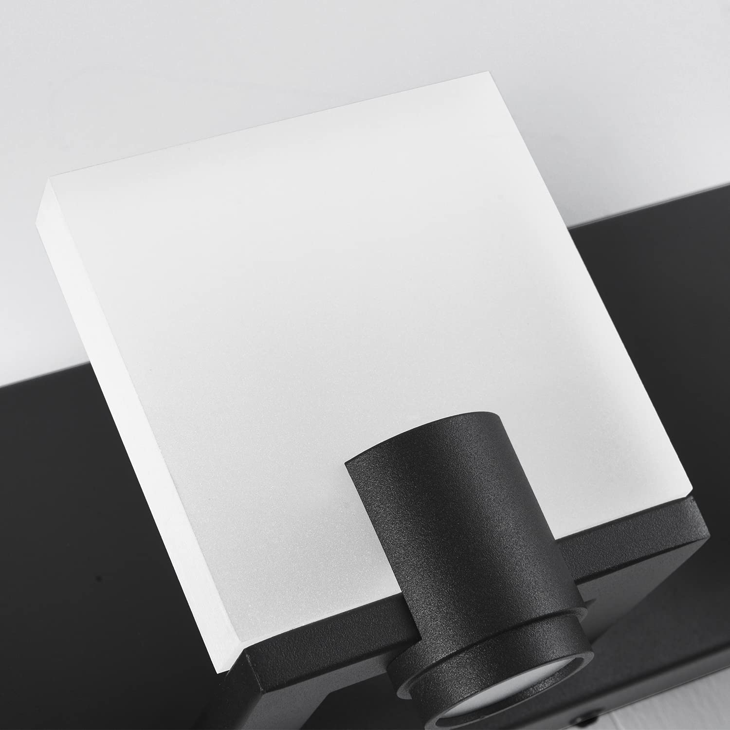 SOLFART Dimmable LED Bathroom Vanity Light Fixtures - Modern 2-Light Black Matte Over Mirror Lighting with Adjustable Spotlights - Perfect for Bathroom, Powder Room & Dressing Area Makeup Lighting