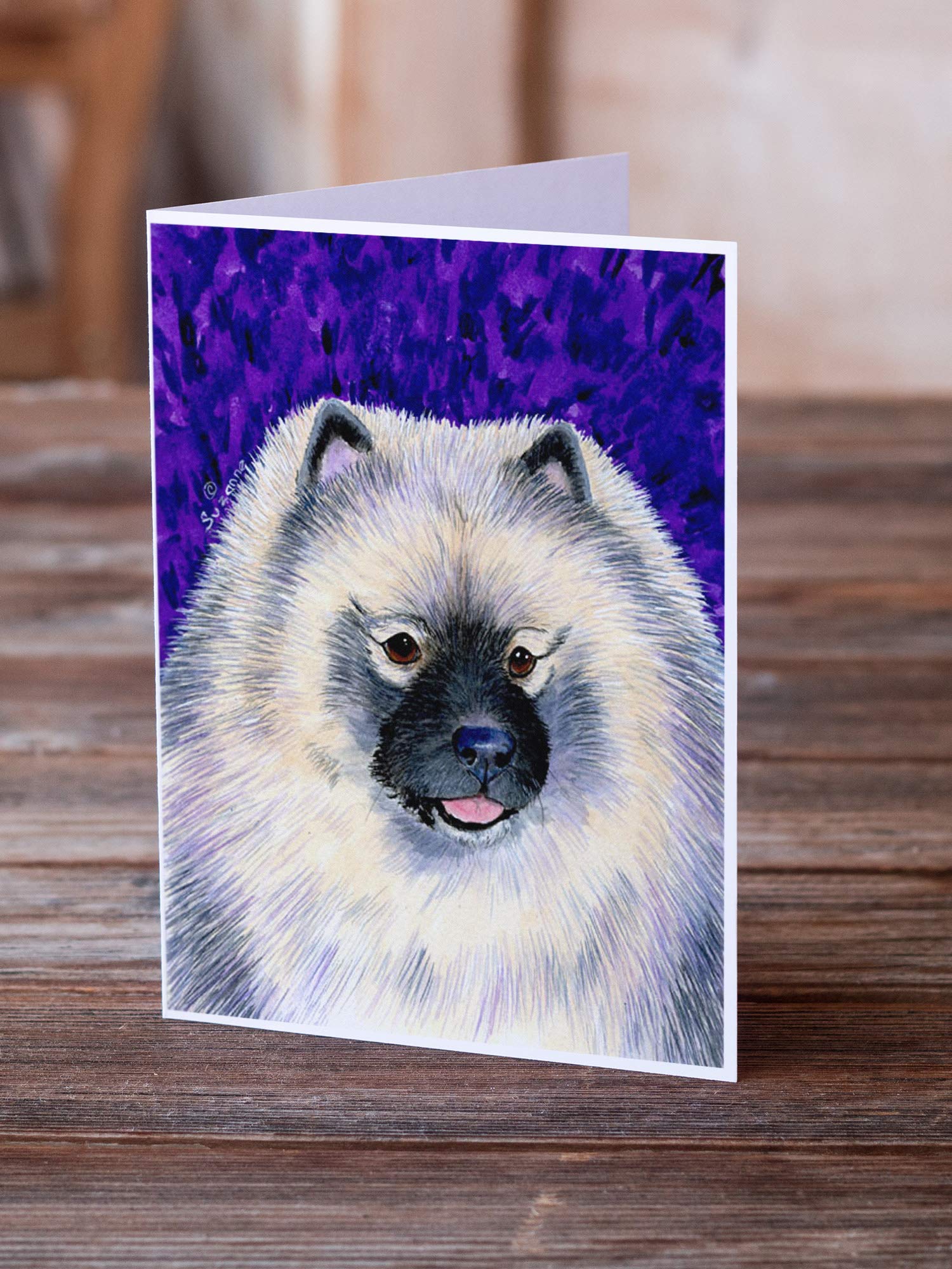 Keeshond Greeting Cards - Pack of 8 Blank A7 Note Cards (5x7) with Envelopes | Whimsical Dog Lover Stationery for Birthdays, Thank You Notes & Special Occasions