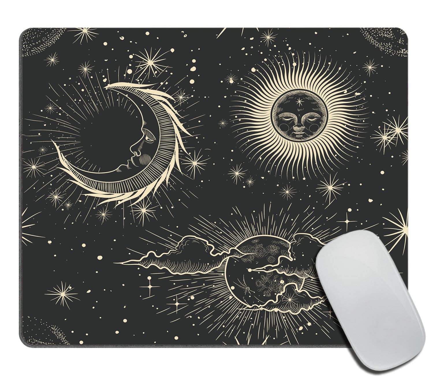 Celestial Pattern Mouse Pad - Non-Slip Gaming & Office Mouse Mat with Horoscope & Star Design (9.5