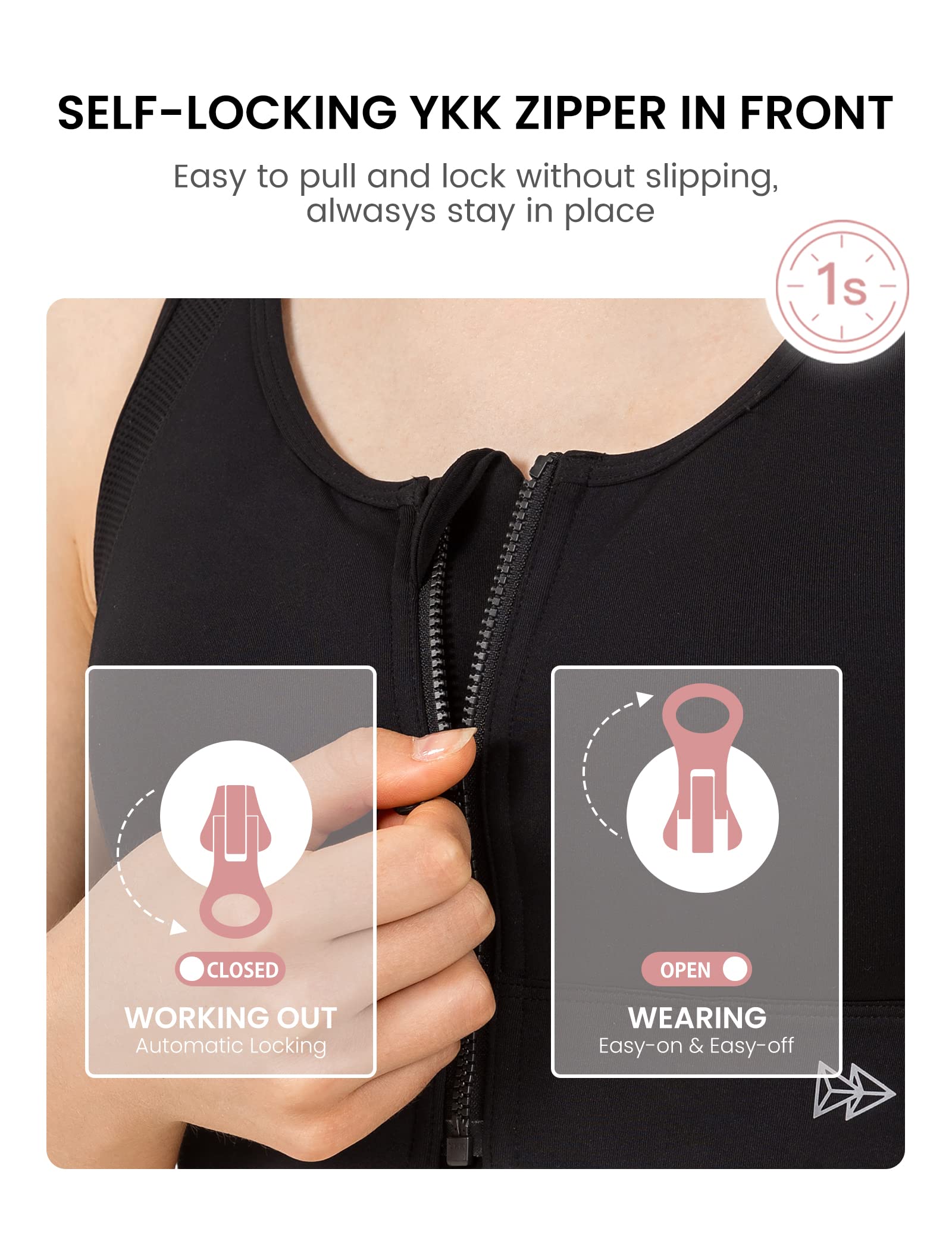 Yvette High Impact Sports Bra for Women - Full Coverage, High Support Racerback Workout Bra for Plus Size - Ideal for Running, Gym & High-Intensity Training