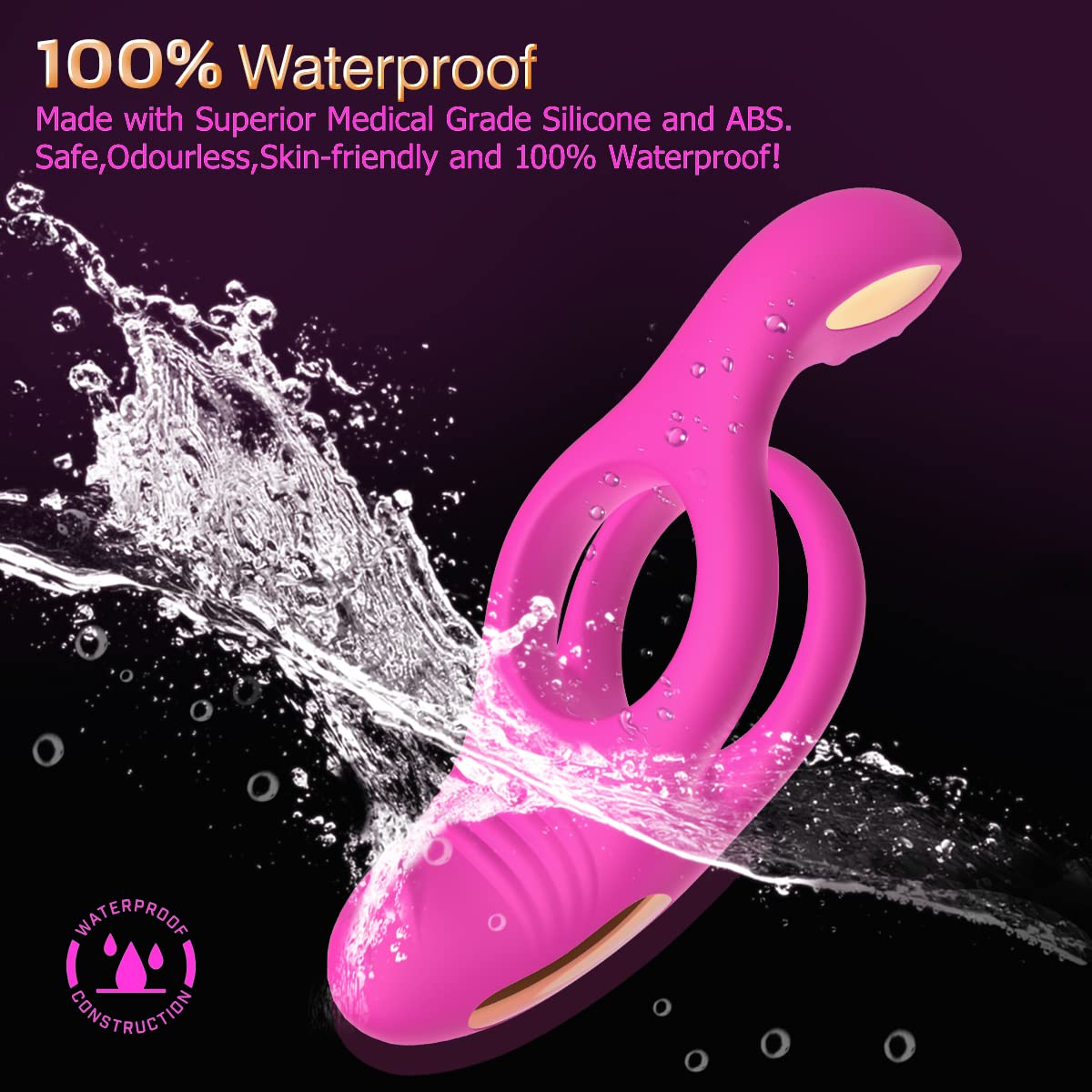 **10-Speed Vibrating Cock Ring with Clitoral Stimulator - Waterproof Medical Silicone Penis Ring for Men & Couples - Purple Adult Sex Toy for Enhanced Pleasure & Intimacy**    *(Perfect for couples foreplay, solo play, and spicing up your bedroom adventures - waterproof for shower & bath use!)*