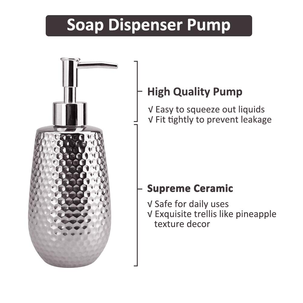 Premium Silver Moroccan Trellis Bathroom Accessories Set - Includes Soap Dispenser, Toothbrush Holder, Tumbler & Soap Dish | Elegant Bath Decor for Modern Homes, Wedding Gifts & Spa Retreats