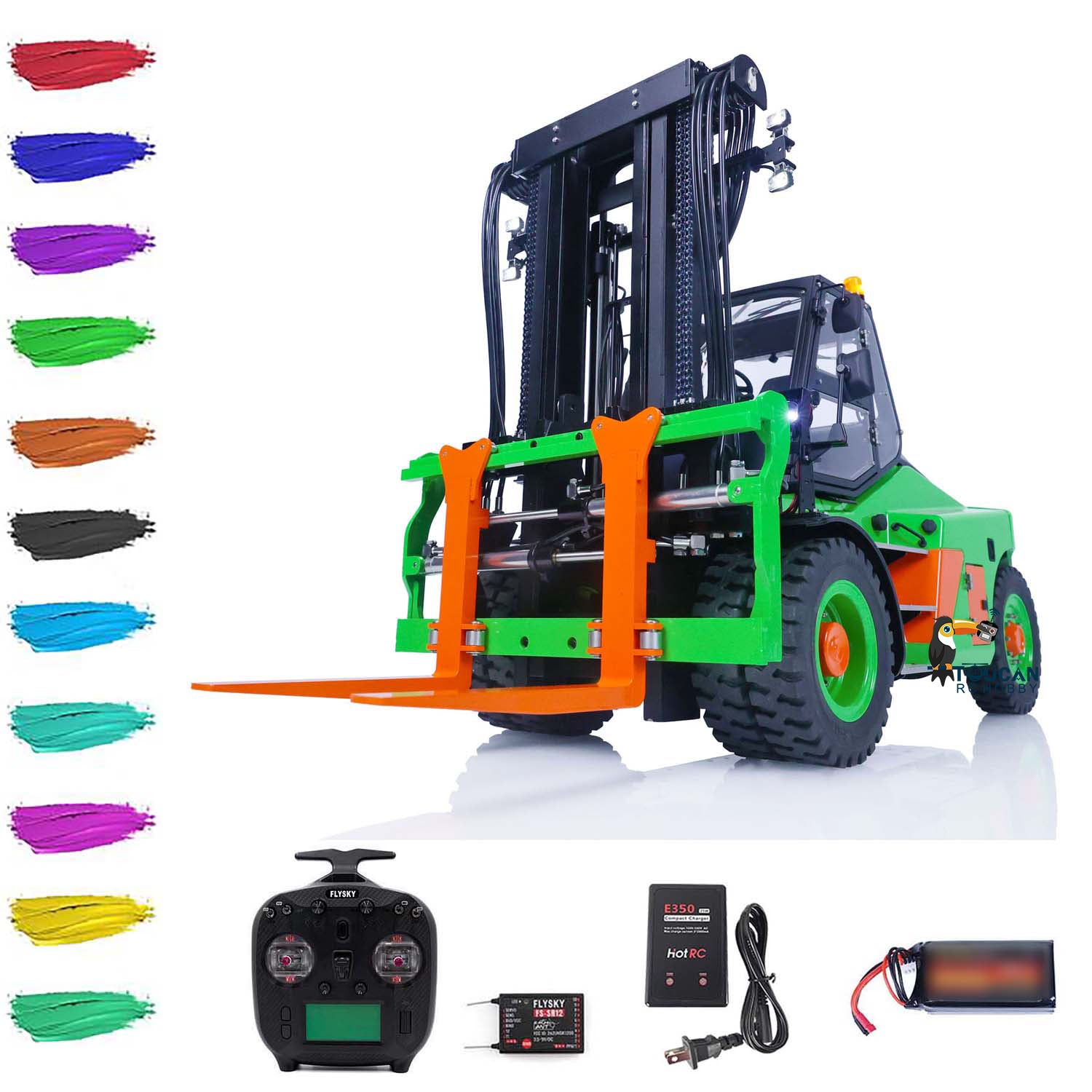 1:14 LESU LD160S Metal Hydraulic RC Forklift Truck - Remote Control Car with Sound & Light System, ESC, Servo - DIY Hobby Model for Indoor Play, Construction Site Simulation, and Collector's Display