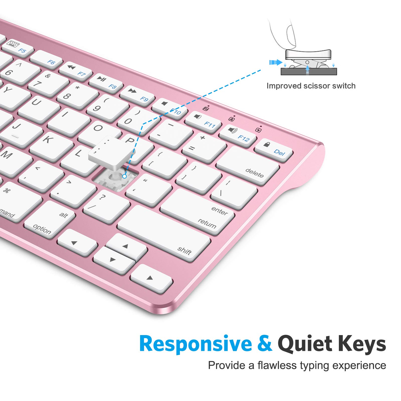 OMOTON Ultra-Slim Bluetooth Keyboard with Sliding Stand - Compatible with iPad 9th/8th Gen 10.2