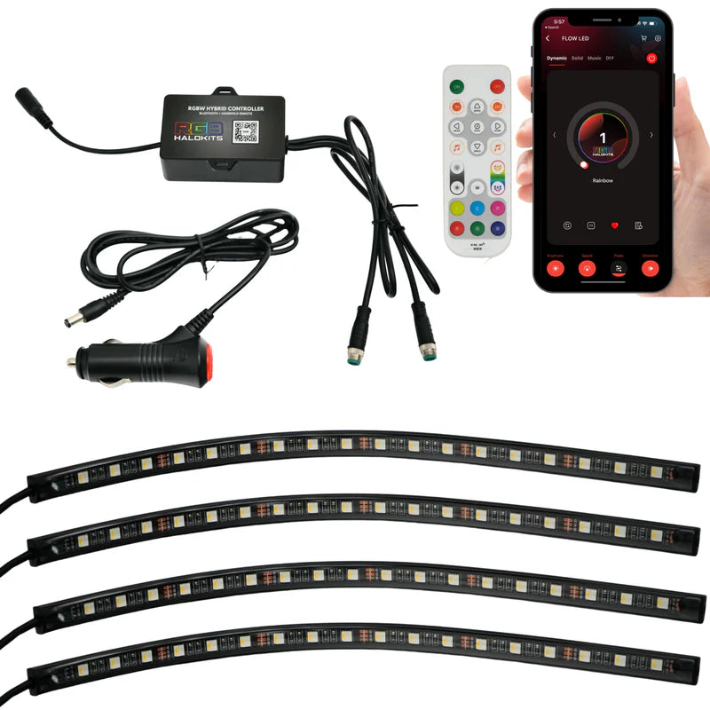 Premium Car Interior Footwell Ambient Lighting Kit - Front & Rear LED Lights for Custom Car Decor | Enhance Mood & Style for Night Driving & Parties