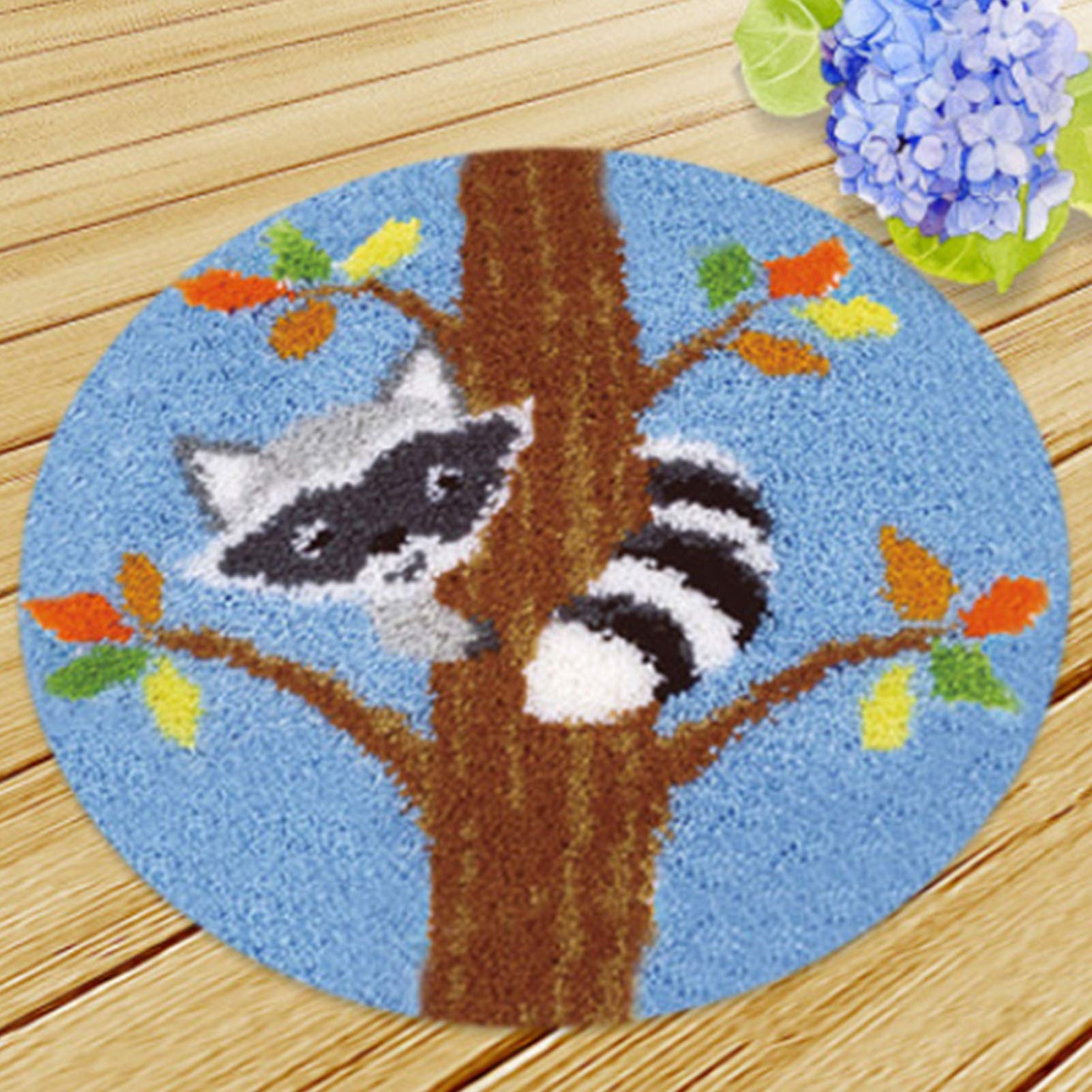 DIY Crochet Yarn Kit for Carpet Making - Unfinished Hook Carpet Set with Cute Pattern Printing | Needlework Embroidery Carpet Cover | Perfect for Home Decor, Craft Projects & Gift Giving