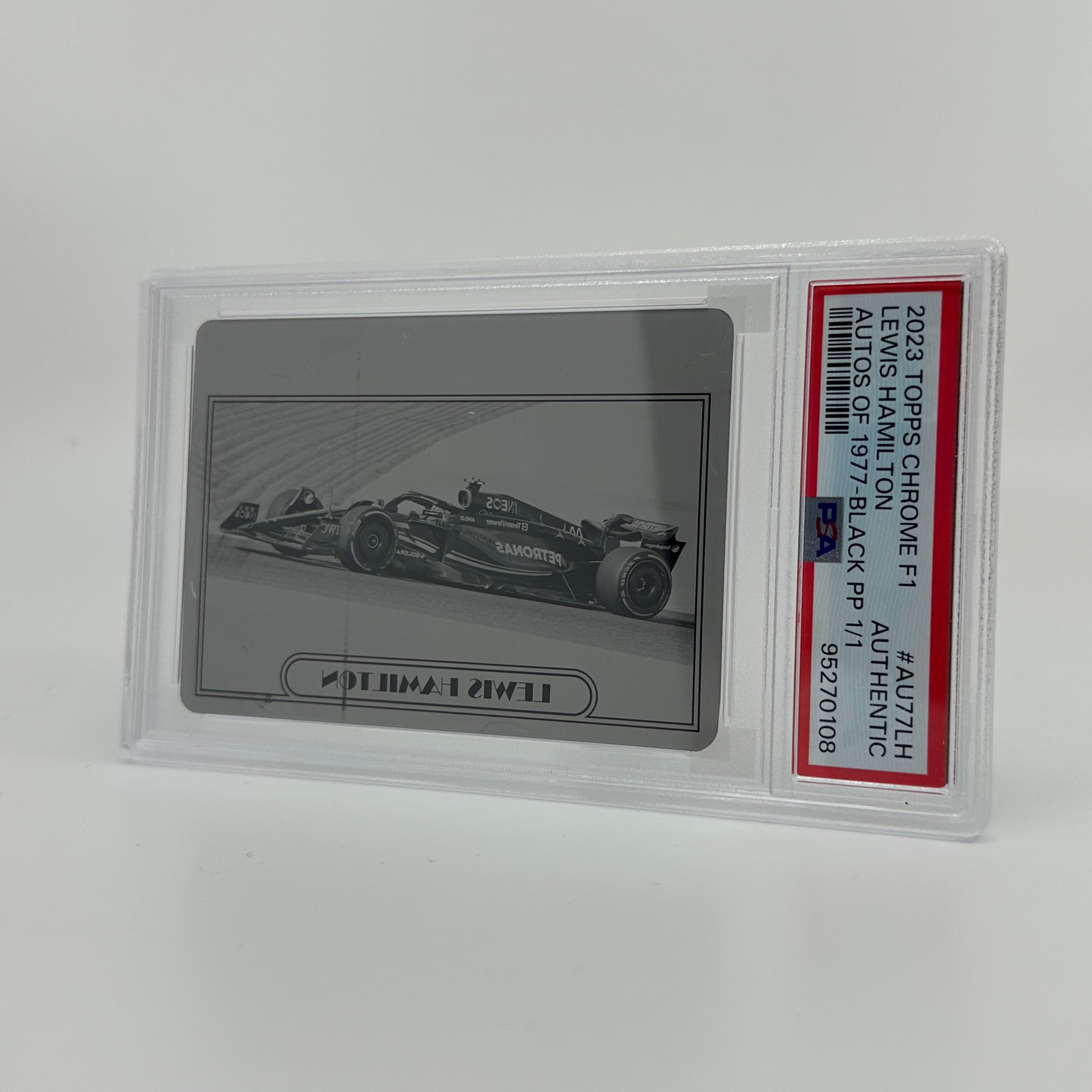 2023 Topps Chrome Lewis Hamilton #AU77 LH Black Printing Plate – Limited Edition F1 Collectible for Racing Fans & Memorabilia Enthusiasts