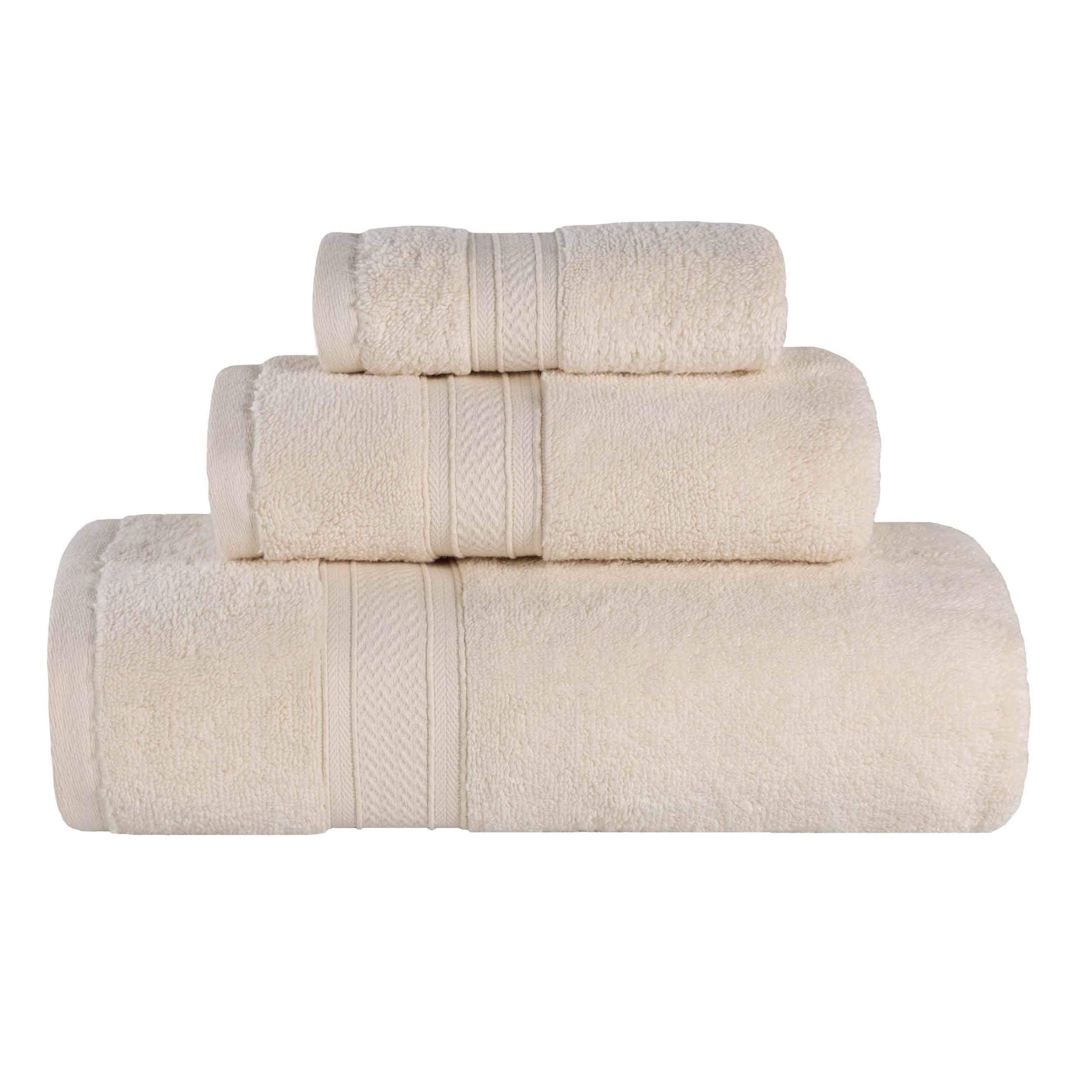 Premium Zero Twist Cotton 3-Piece Towel Set - Ultra Soft, Highly Absorbent, Elegant Solid Color for Bath, Spa & Guest Use