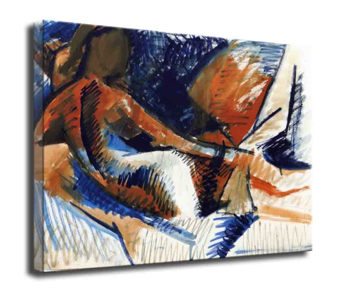 Picasso Framed Canvas Wall Art - The Great Odalisque (25x30 Inch) for Living Room Decor