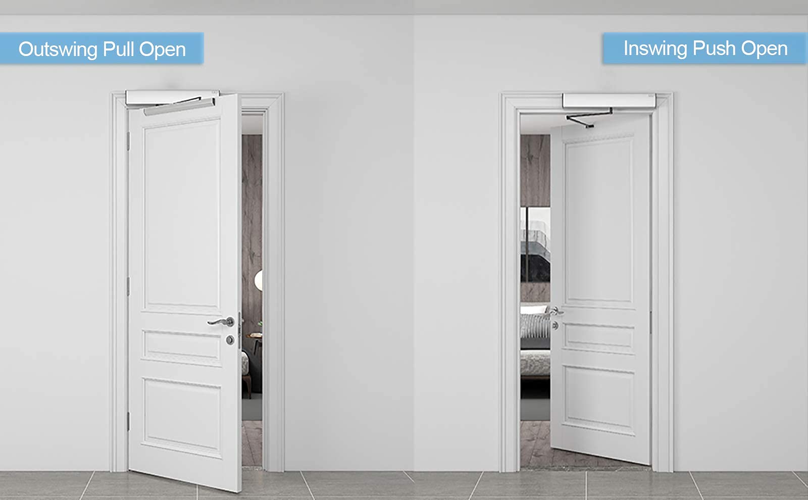 Olideauto Automatic Swing Door Opener - Commercial Wireless Door Operator with Handicap Push Buttons & Slimline Push Panels | ADA Compliant Access Solution for Stores, Hospitals & Public Buildings