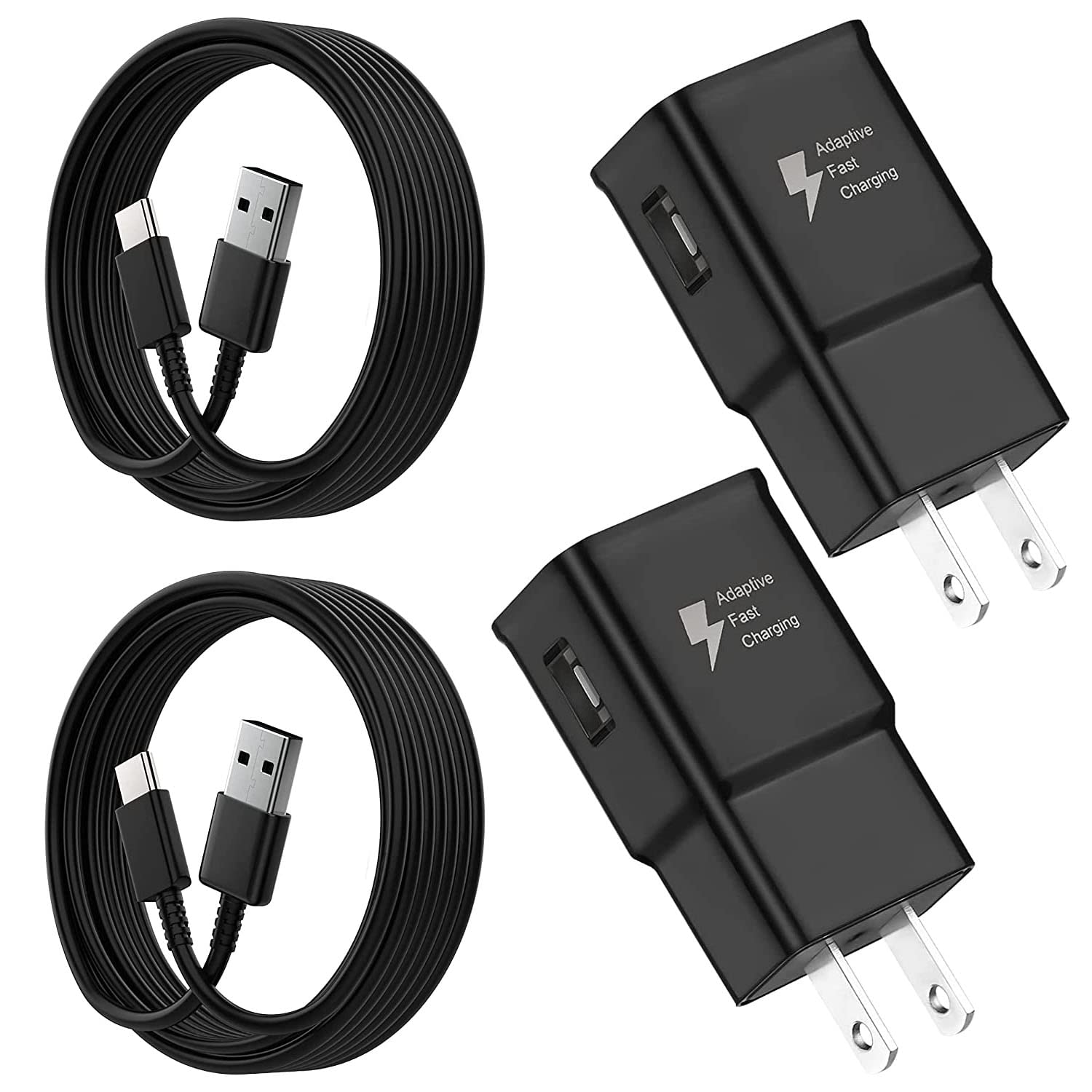 (2 Pack) Fast Charger for Samsung Galaxy S21/S20/S10/S9/S8/Note10/9/8/7 & A Series - USB C Charger with Adaptive Power Delivery & 6FT Type C Cable - Perfect for Home, Office & Travel Charging