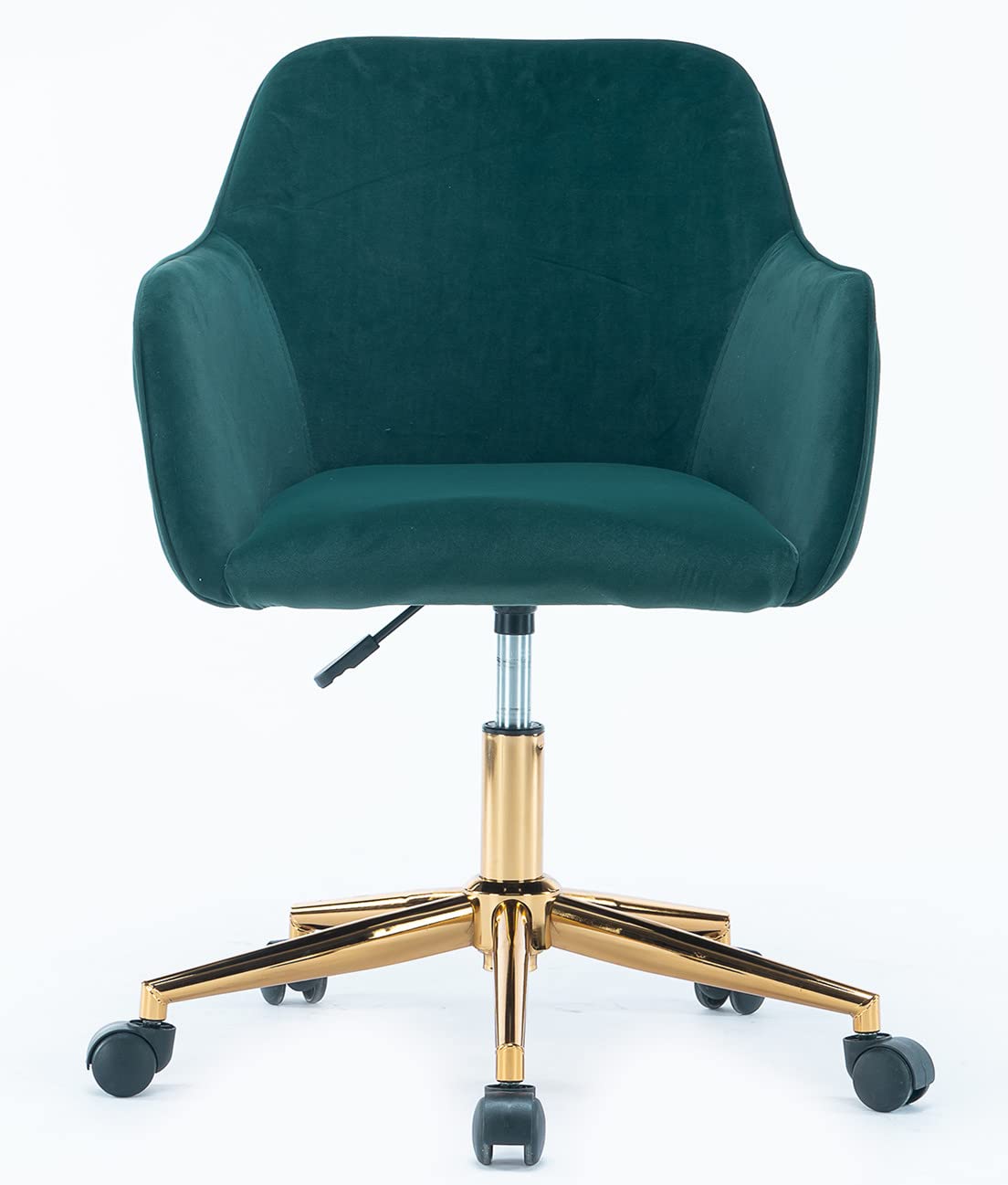 Velvet Vanity Chair - Adjustable Swivel Desk Chair with Golden Legs for Home Office, Makeup Dressing Table & Bedroom Decor - Stylish Task Chair for Women's Workspace & Living Room