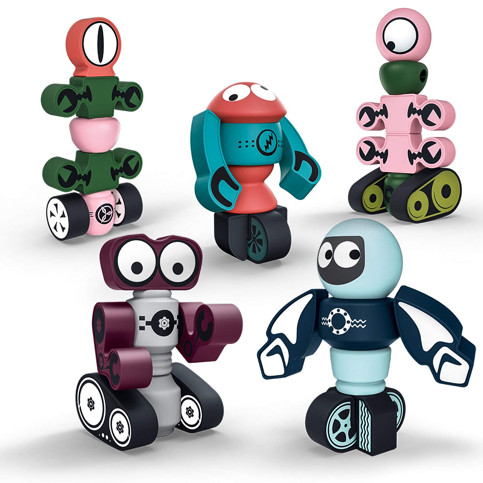 35PCS Magnetic Blocks STEM Building Toy Set for Kids Ages 3-6 - Educational Stacking Robots with Storage Box - Creative Learning Gift for Boys & Girls - Perfect for Classroom, Birthday & Indoor Playtime