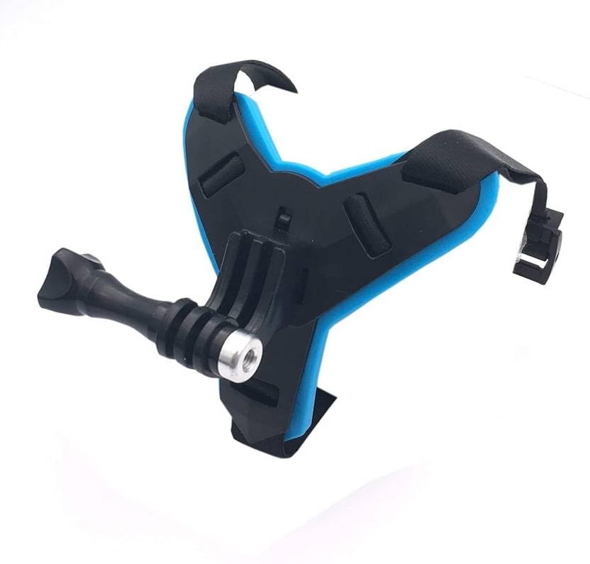 PRIAVY Helmet Strap Camera Mount - Universal Helmet Camera Mount for Motorcycle Vlogging, Action Sports & Adventure Filming (Compatible with GoPro, Smartphones & Action Cameras) - Perfect for Motovlogging, Cycling, Skiing & Outdoor Adventures