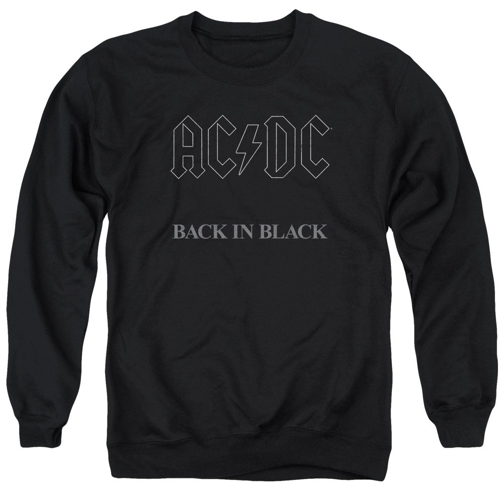 AC/DC Back in Black Album Cover Black Sweatshirt | Vintage Band Merch | Rock Music Fan Gift | Perfect for Concerts & Casual Wear